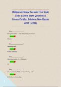 Oklahoma History&colon; Semester Test Study Guide &vert; Actual Exam Questions & Correct Certified Solutions &lpar;New Update 2025 &vert; 2026&rpar;        