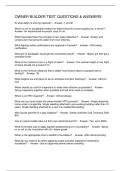 OWNER BUILDER TEST QUESTIONS & ANSWERS