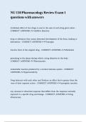 NU 150 Pharmacology Review Exam 1 questions with answers