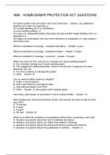 HBE - HOMEOWNER PROTECTION ACT QUESTIONS