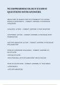 NU150 PHARMACOLOGY EXAM -3 QUESTIONS WITH ANSWERS