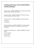 Fundamentals Exam 1 NU137 QUESTIONS WITH ANSWERS