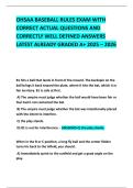 OHSAA BASEBALL RULES EXAM WITH CORRECT ACTUAL QUESTIONS AND CORRECTLY WELL DEFINED ANSWERS LATEST ALREADY GRADED A&plus; 2025 &ndash; 2026