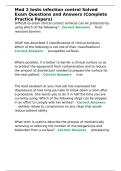 Mod 2 tests infection control Solved Exam Questions and Answers &lpar;Complete Practice Papers&rpar;&period;