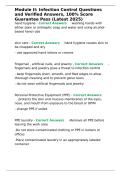 Module II Infection Control Questions and Verified Answers&comma; 100- Score Guarantee Pass &lpar;Latest 2025&rpar;