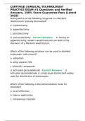 CERTIFIED SURGICAL TECHNOLOGIST PRACTICE EXAM -1 Questions and Verified Answers&comma; 100- Score