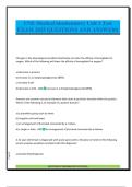 UNE Medical biochemistry Unit 1 Test EXAM 2025 QUESTIONS AND ANSWERS