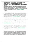 Fundamental of Surgical Technology Final Exam Review Questions and Verified Answers&comma; 100- Score