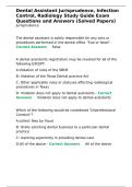 Dental Assistant Jurisprudence&comma; Infection Control&comma; Radiology Study Guide Exam Questions and Answers