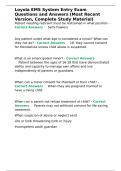 Loyola EMS System Entry Exam Questions and Answers &lpar;Most Recent Version&comma; Complete Study