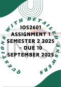 IOS2601 Assignment 1 Semester 2 2025 - DUE 10 September 2025