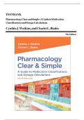 Test Bank - Pharmacology Clear and Simple&colon; A Guide to Medication Classifications and Dosage Calculations&comma; 5th Edition &lpar;Watkins&rpar;