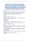 Certified Crop Advisor Agronomy  Practice Exam Q&A Solved &lpar;2025 &sol; 2026&rpar; Actual Questions And Verified Answers&comma; 100&percnt; Guarantee Pass