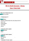 NSG 121 Health Assessment &ndash; Herzing Exam 3 Study Guide with Verified Questions and Solutions