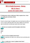 NSG 121 Health Assessment &ndash; Herzing Exam 3 &vert; Questions with Complete Solution &lpar;Verified Answers&rpar;