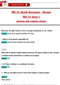 NSG 121 Health Assessment &ndash; Herzing NSG 121 Exam 4 Questions with Complete Solution