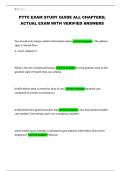 PTTC EXAM STUDY GUIDE ALL CHAPTERS&semi; ACTUAL EXAM WITH VERIFIED ANSWERS