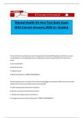 Mental Health Rn Hesi Test Bank Exam With Correct Answers&comma;2025 A&plus; Graded