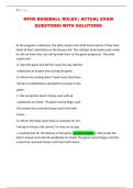 NFHS BASEBALL RULES &vert; ACTUAL EXAM QUESTIONS WITH SOLUTIONS