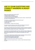 ASE G1 EXAM QUESTIONS AND CORRECT ANSWERS ALREADY PASSED 