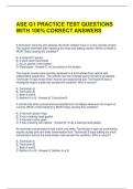 ASE G1 PRACTICE TEST QUESTIONS WITH 100&percnt; CORRECT ANSWERS 