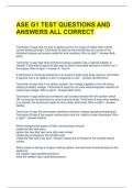 ASE G1 TEST QUESTIONS AND ANSWERS ALL CORRECT 