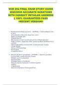 NUR 242 FINAL EXAM STUDY GUIDE  2025&sol;2026 ACCURATE QUESTIONS  WITH CORRECT DETAILED ANSWERS  &vert;&vert; 100&percnt; GUARANTEED PASS  <RECENT VERSION> 