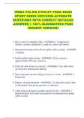 IPMBA POLICE CYCLIST FINAL EXAM  STUDY GUIDE 2025&sol;2026 ACCURATE  QUESTIONS WITH CORRECT DETAILED  ANSWERS &vert;&vert; 100&percnt; GUARANTEED PASS  <RECENT VERSION> 