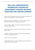 WGU C954 COMPREHENSIVE INFORMATION TECHNOLOGY MANAGEMENT 2025|2026 REVISION QUESTIONS AND VERIFIED ANSWERS