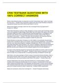 CRIS TESTBANK QUESTIONS WITH 100&percnt; CORRECT ANSWERS 