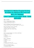 Test Bank for Medical-Surgical Nursing&comma;  7th Edition by Adrianne Dill Linton and   Mary Ann Matteson  Latest Updated Examination Study  Guide  2023&sol;2024