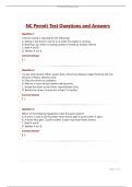 NC Permit Test Questions and Answers