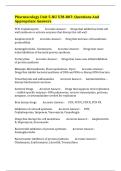 Pharmacology Unit 5-NU 578-807&colon; Questions And Appropriate Answers