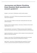 Journeyman and Master Plumbing Exam Question Bank questions and answers graded A&plus;