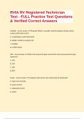 RVIA RV Registered Technician Test - FULL Practice Test Questions & Verified Correct Answers
