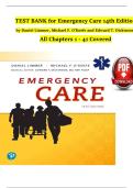 Test Bank for Emergency Care 14th Edition by Daniel Limmer &vert; All Chapters 1&ndash;41 &vert; 2025 Update &vert; Verified Answers & Detailed Explanations &vert; Instant Download&excl;&excl;