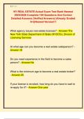 NY REAL ESTATE Actual Exam Test Bank Newest  2025&sol;2026 Complete 100 Questions And Correct  Detailed Answers &lpar;Verified Answers&rpar; &vert;Already Graded  A&plus;&vert;&vert;Newest Version&excl;&excl;&excl;