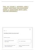 PHIL 101 &lpar;EXAM 1--ROGERS--UDEL&rpar; &lbrace;GREAT WESTERN PHILOSOPHERS EXAM 1&rcub; QUESTIONS WITH 100&percnt; SOLVED ANSWERS&excl;&excl;