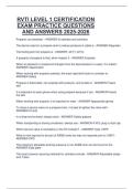 RVTI LEVEL 1 CERTIFICATION  EXAM PRACTICE QUESTIONS  AND ANSWERS 2025-2026 