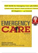 Test Bank for Emergency Care 13th Edition by Daniel Limmer &vert; Complete Chapters 1&ndash;41 &vert; 2025 Updated & Verified A&plus; Answers&excl;&excl;