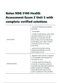 Galen NSG 3160 Health Assessment Exam 2 Unit 3 with complete verified solutions&period;