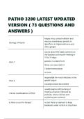 PATHO 3280 LATEST UPDATED VERSION &lpar; 73 QUESTIONS AND ANSWERS &rpar;