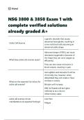 NSG 3800 & 3850 Exam 1 with complete verified solutions already graded A&plus;&period;