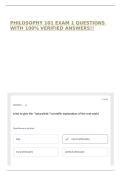 PHILOSOPHY 101 EXAM 1 QUESTIONS WITH 100&percnt; VERIFIED ANSWERS&excl;&excl;
