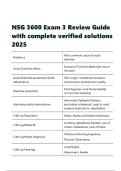NSG 3600 Exam 3 Review Guide with complete verified solutions 2025