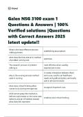 Galen NSG 3100 exam 1 Questions & Answers 100- Verified solutions Questions with Correct Answers