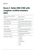Exam 2- Galen NSG 3100 with complete verified solutions 2025&period;