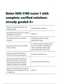 Galen NSG 3100 exam 1 with complete verified solutions already graded A&plus;