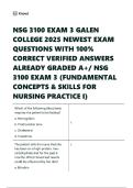 NSG 3100 EXAM 3 GALEN COLLEGE 2025 NEWEST EXAM QUESTIONS&period;