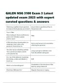 GALEN NSG 3100 Exam 3 Latest updated exam 2025 with expert curated questions & answers&period;